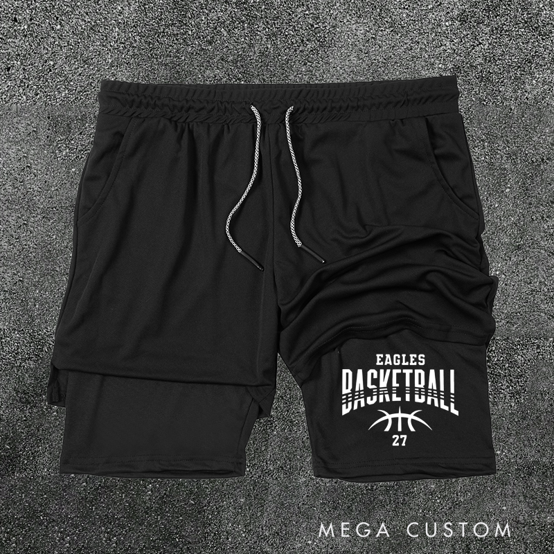 Personalized Basketball Shorts with Custom Team Name and Number Design