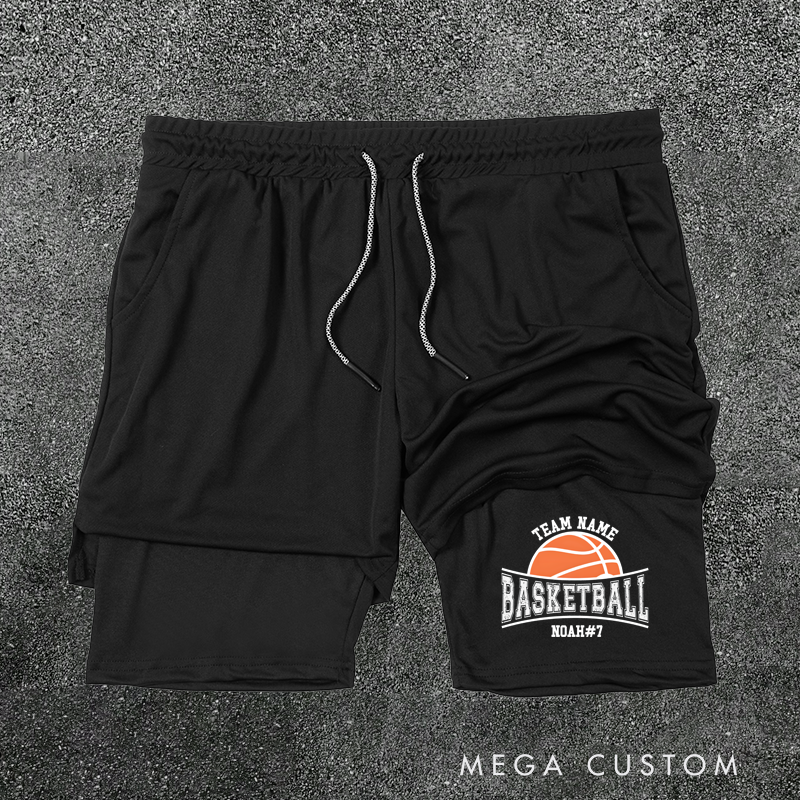 Personalized Basketball Shorts with Custom Team Name, Player Name, and Number Design