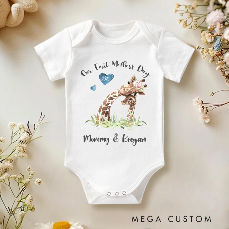 Personalized Our First Mother's Day Baby Onesie Baby Gift for New Mom