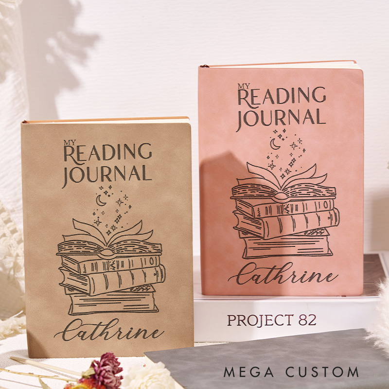 Personalized Reading Journals Engraved Journals with Name Leather Notebooks Book Lover Gift Bookish Gift Reader Gift Librarian Gift