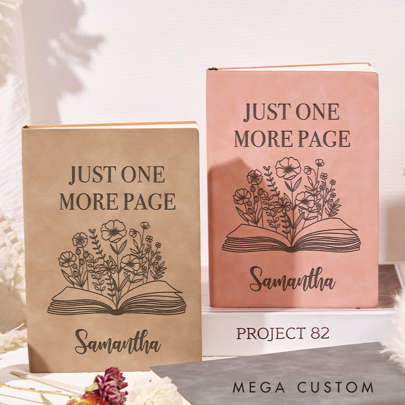 Personalized Just One More Chapter Journal Engraved Book Club Journal for Readers Bookish Notebooks for Book Lover Gift Librarian Gift