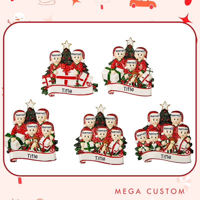 Personalized 2025 Christmas Ornament with Family Member Name Family Ornament Family of 2 3 4 5 6 Ornament Christmas Keepsake