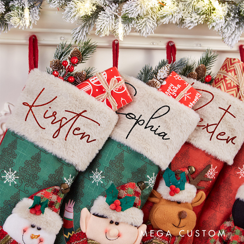 Personalized Family Stockings Monogram Christmas Stockings 2025 Stockings with Name Large Xmas Stocking Custom Family Gifts