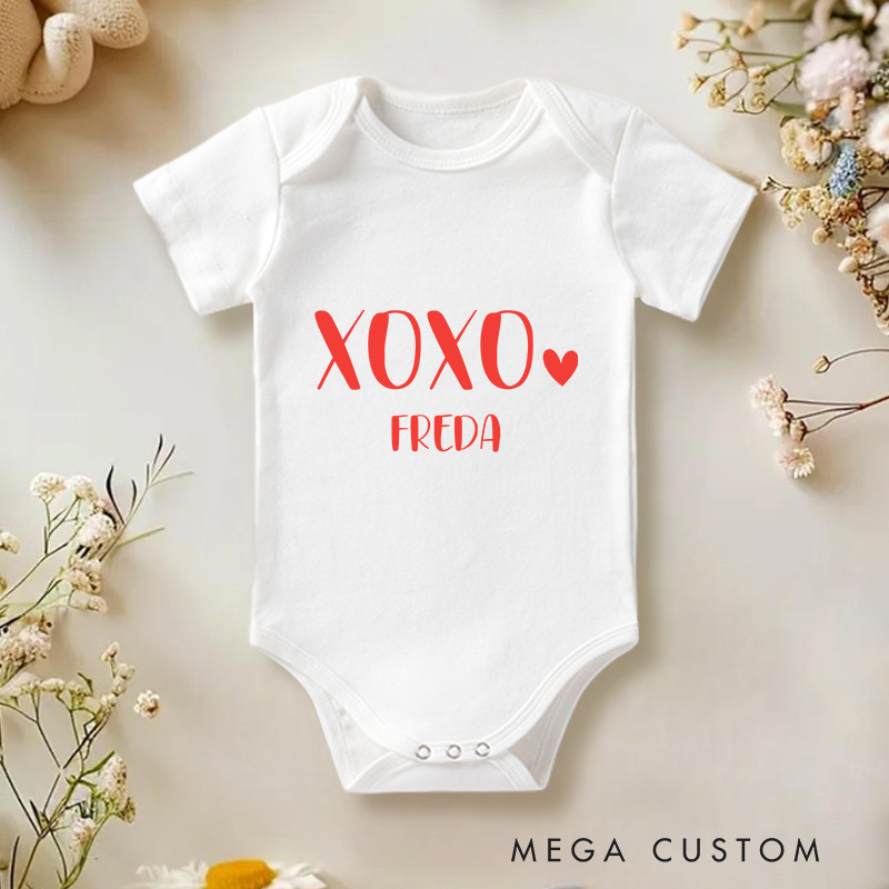 Personalized 1st Valentines Day Baby Onesie New Baby Girl Boy Gift