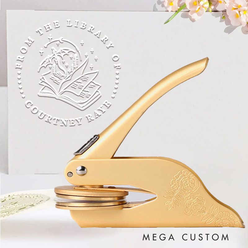 Personalized Magic Book Lover Book Embosser Stamp from the Library of Stamp Library Embosser with Name Bookish Gift Book Lover Gift for Librarian