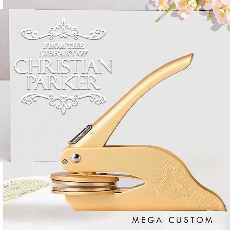 Personalized from the Library of Book Embosser Stamp Custom Library Embosser with Name Bookish Stamp Book Lover Gift for Librarian