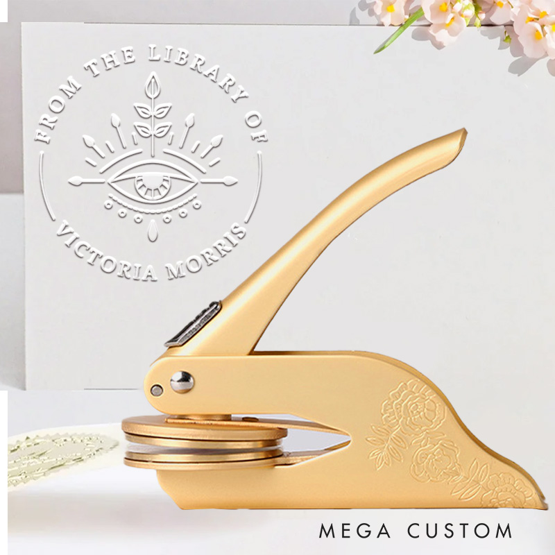 Personalized from the Library of Book Embosser Stamp All-Seeing Eye Stamp Library Embosser with Name Bookish Gift Book Lover Gift for Librarian