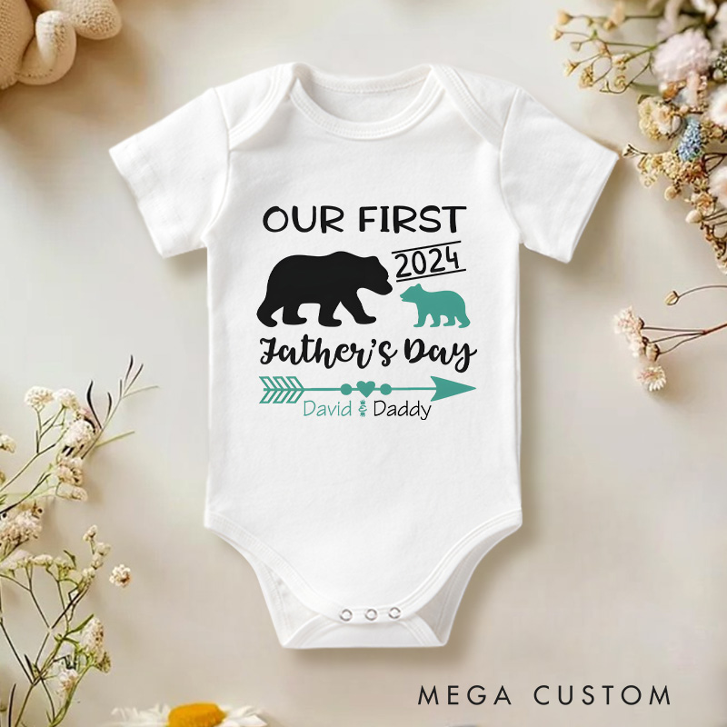 Personalized with Name and Year First Father's Day Gift from Baby