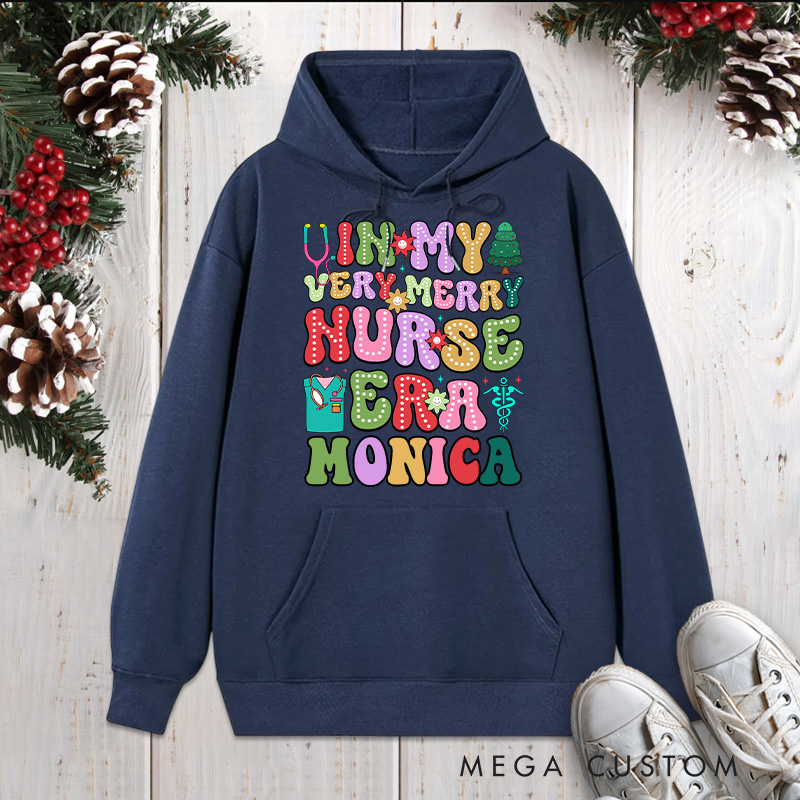 Personalized Hoodies for Nurse Customized Very Merry Nurse Design Hoodies Xmax Gift