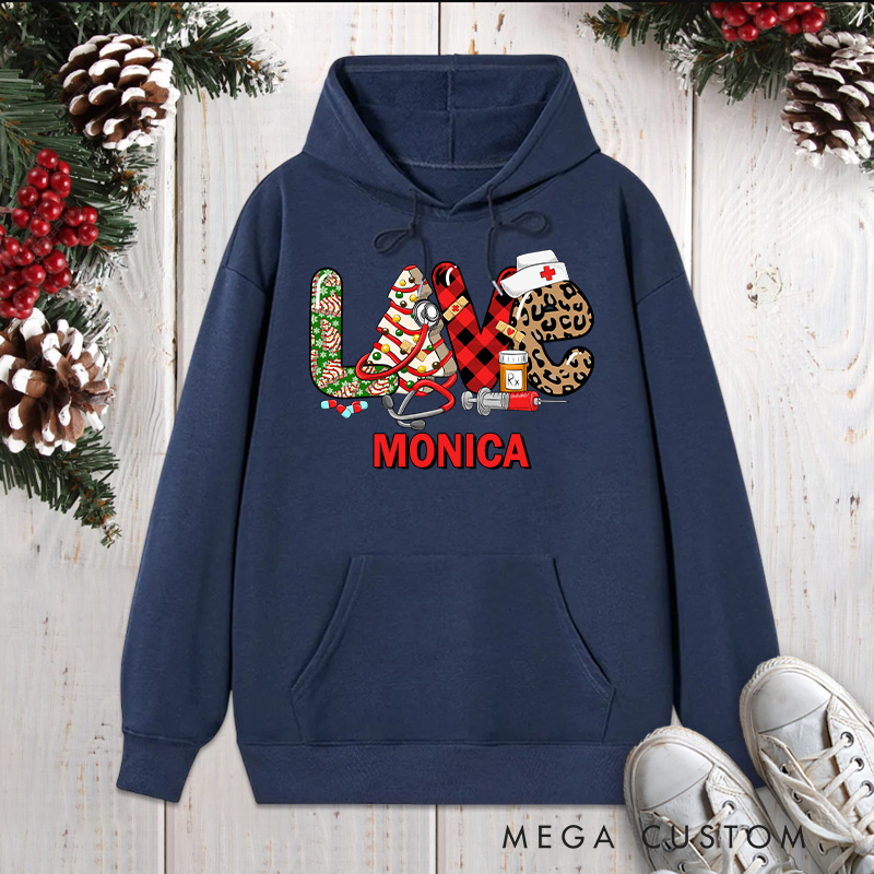 Personalized Hoodies for Nurse Customized Love Nurse Design Hoodies Xmax Gift
