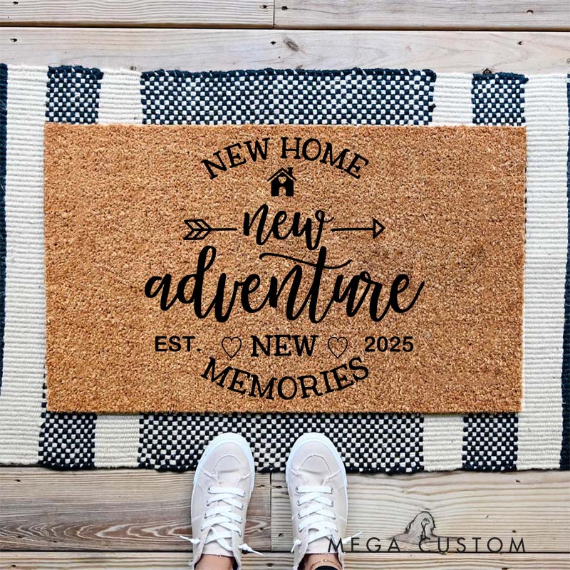 Personalized Welcome Home Doormat Custom Door Mat with Family Name New Home Gift Housewarming Wedding Gift