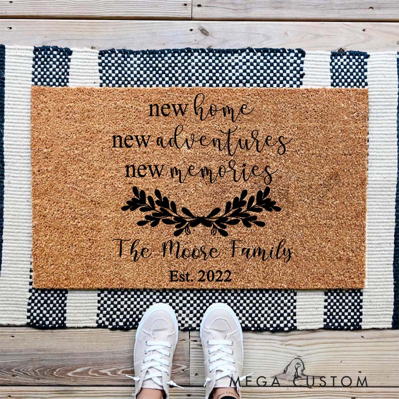 Personalized Welcome to Our Home Doormat New Home Gift Housewarming Wedding Gift for Couples Christmas Gift for Family