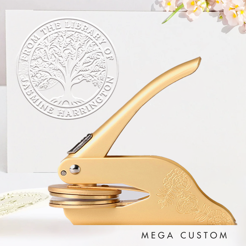 Personalized from the Library of Book Embosser Stamp Custom Knowledge Tree Library Embosser Name Bookish Stamp for Book Lovers Librarian Gift