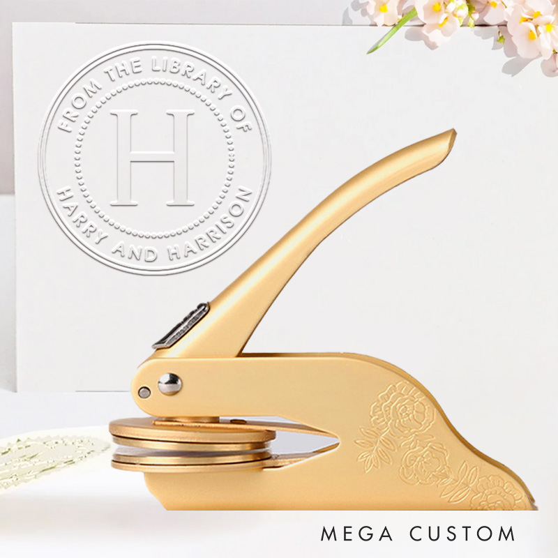 Personalized Initial Name Book Embosser Stamp Custom from the Library of Library Embosser with Name Bookish Gift for Book Lovers Librarian Gift