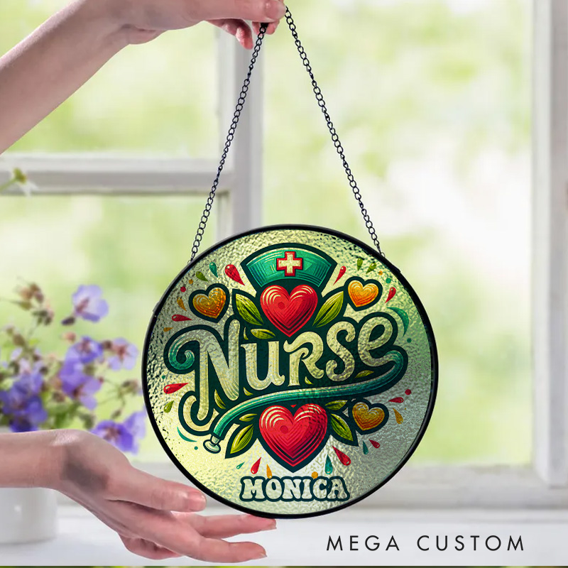 Personalized Nurse Sun Catcher Custom Glass Plaque for Nurse 