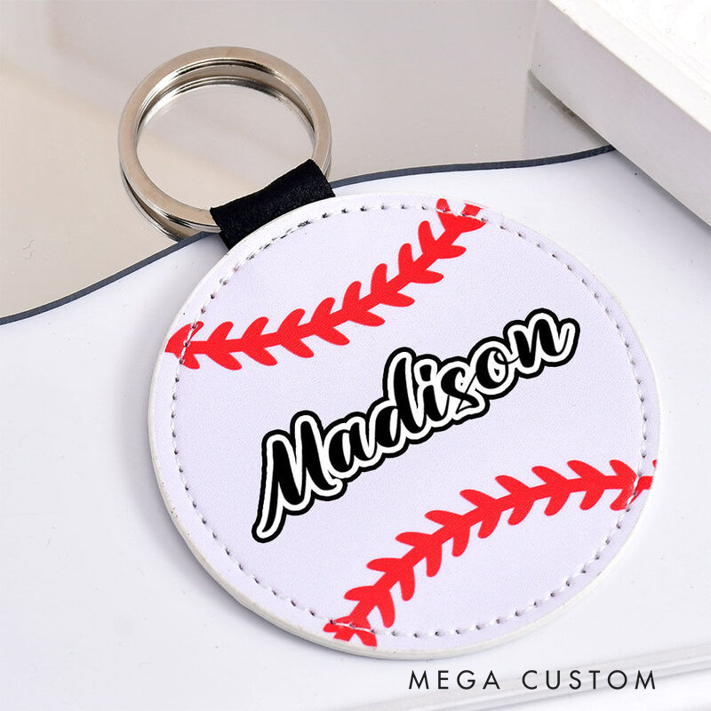 Personalized Sports Keychains Custom Name Embroidered Design