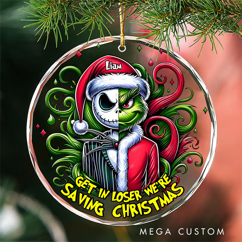 Personalized Monster Movie Get In Christmas Ornament Glass Ornament Art Lovers Christmas Gift Artistic Xmas Gift Christmas Decor