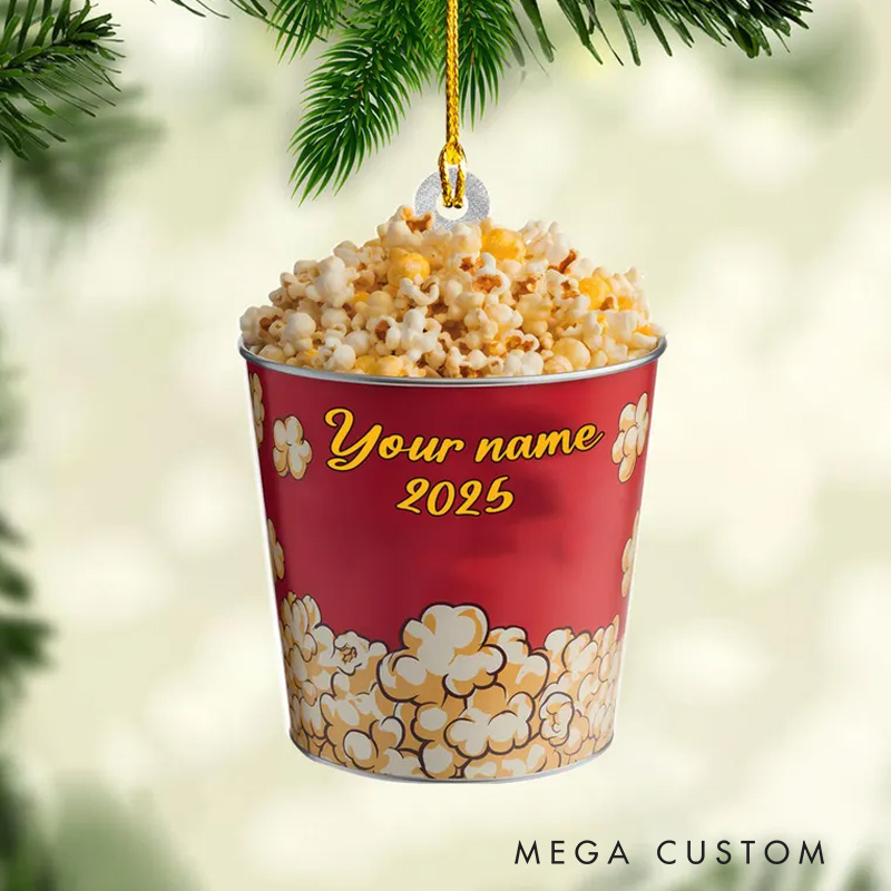 Personalized Popcorn Movie Fan 2D Flat Acrylic Ornament Movie Christmas Gift Film Xmas Gift Christmas Decor