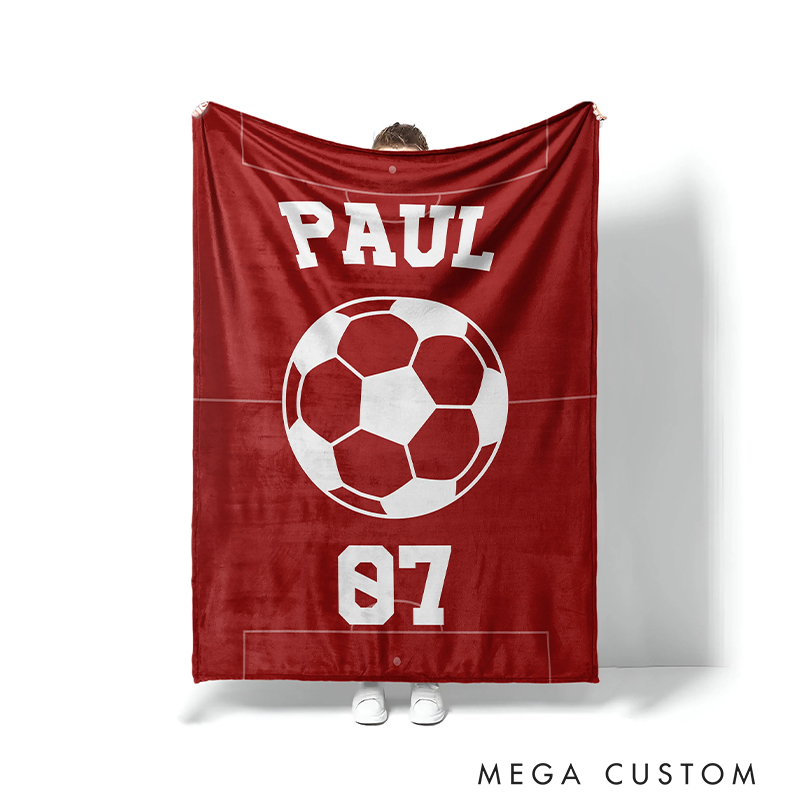  Personalized Athlete Blanket Customizable Name and Sport Graphic 