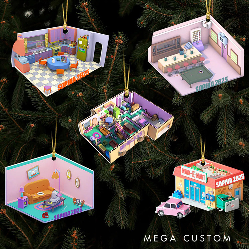 Personalized Pinky Movie Watching Room 2D Flat Acrylic Ornament Movie Christmas Gift Film Xmas Gift Christmas Decor