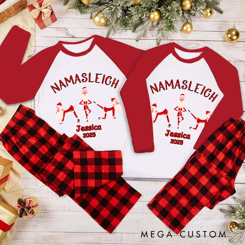 Personalized Yoga Christmas Pajamas Matching Family Christmas Pajamas Christmas Pajamas Perfect for Holiday and Yoga Lover