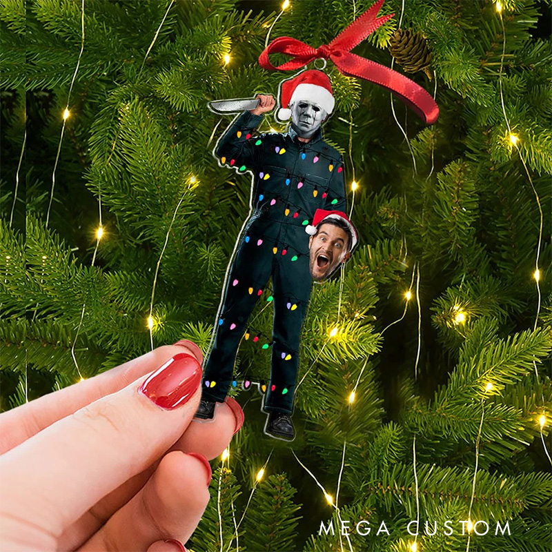 Personalized Funny Horror Movie Photo 2D Flat Acrylic Ornament Movie Christmas Gift Film Xmas Gift Christmas Decor