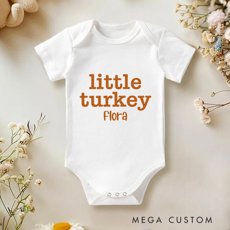 Personalized Little Turkey Baby Onesie Thanksgiving Baby Gift