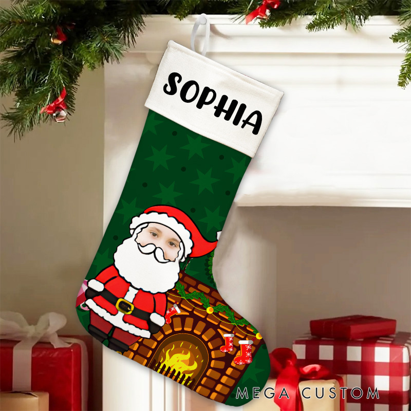 Personalized Santa with Gift Bag Christmas Stocking