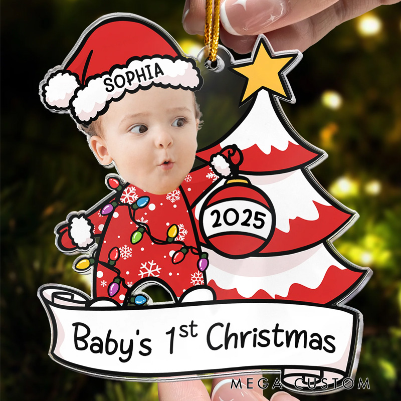 Personalized Baby's First Christmas Acrylic Photo Ornament