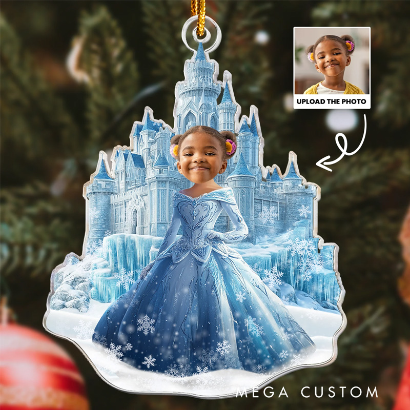 Personalized Face Ornament Gifts for Daughter Girl Kids Acrylic Photo Ornament