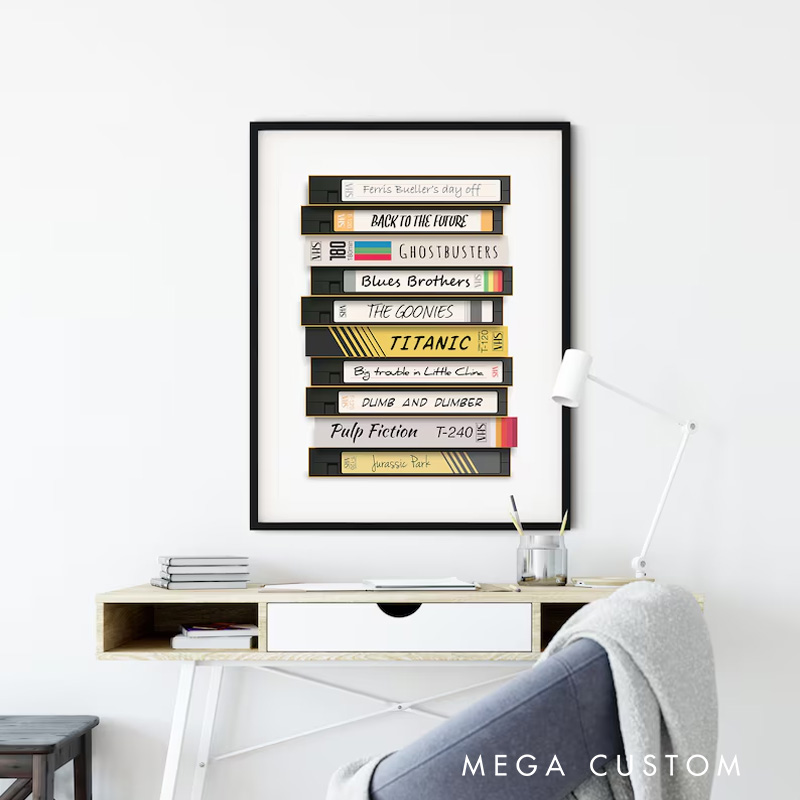 Personalized Video Tape Poster VHS Without Frame Custom Film Lover Art Gift for film fans Wall Decor