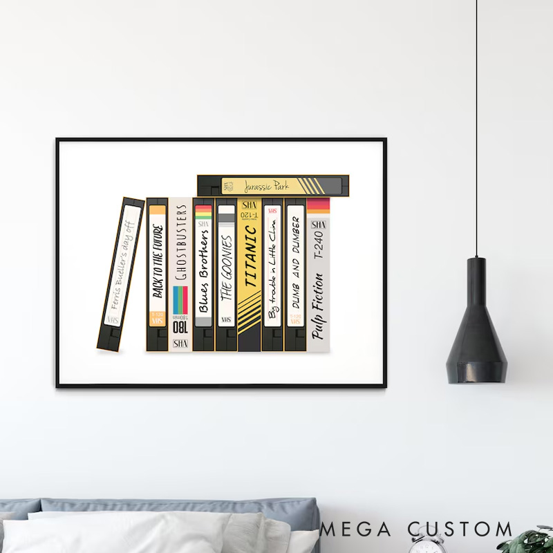 Personalized  Video Tape Poster Without Frame Custom Film Lover Art Gift for film fans Wall Decor
