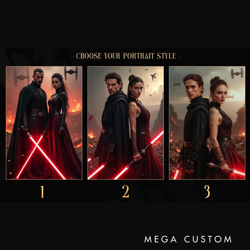 Personalized Movie Couple Portrait Poster Without Frame Custom Film Lover Art Gift for film fans Funny Couple Wall Decor