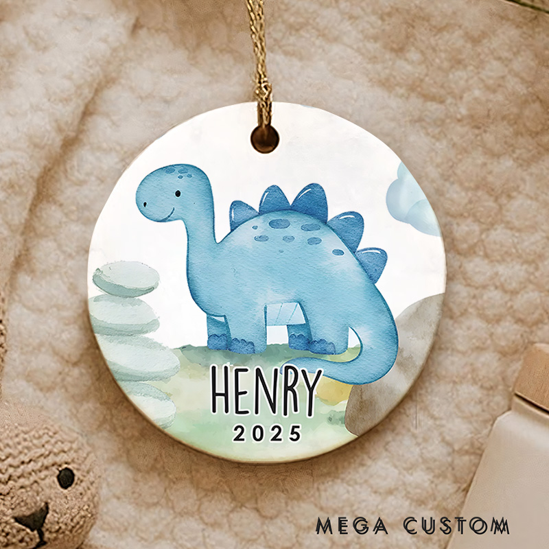 Personalized Dino Christmas Ornament Kids Name Christmas Keepsake