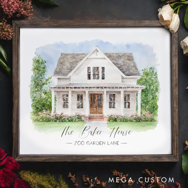 Personalized Watercolor Wall Art For Couples Pets House Family Poster Without Frame Custom Art Lover Gift Custom Portrait