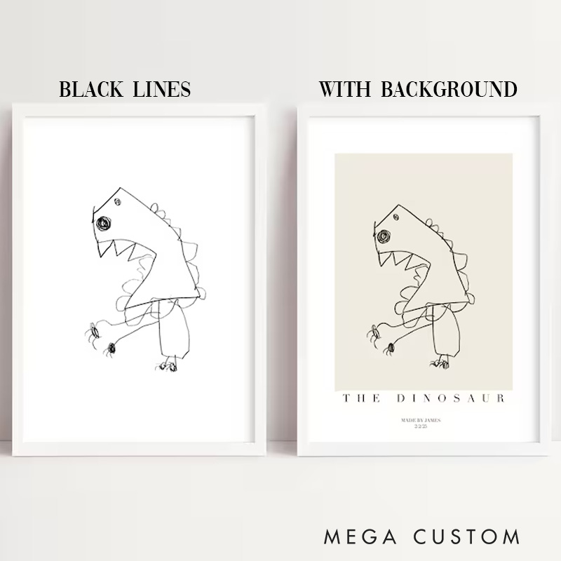 Personalized Kids Drawing Gift for Kid Wall Art Poster Without Frame Drawing Portrait Kids Custom Art