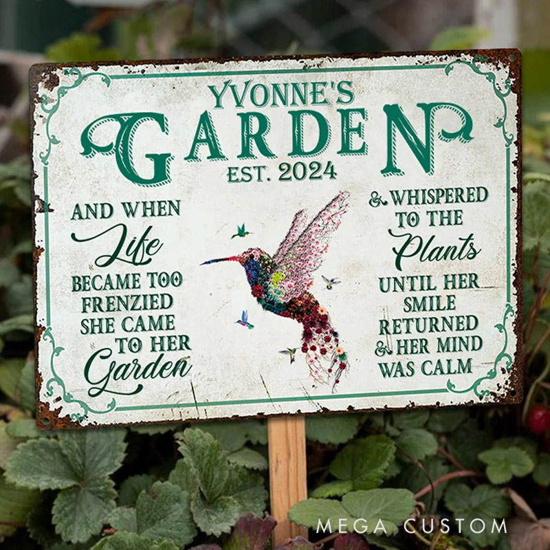 Personalized Metal Garden Sign Retro Floral Insect Animal Metal Garden Sign Rustic Outdoor Decor Housewarming Gift Gardening Lovers Gift