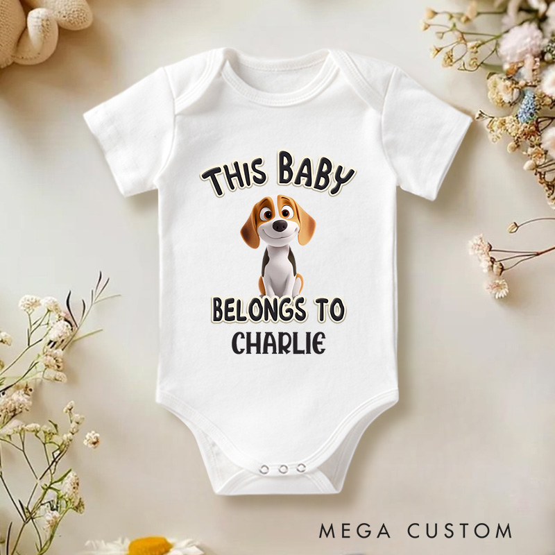 Personalized This Cutest Baby Belongs to Dog Baby Bodysuit Pet Lover Gifts