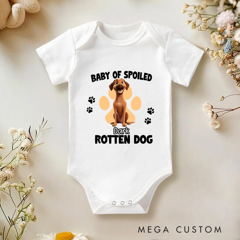 Personalized Baby of Spoiled Rotten Dogs Bodysuit Baby Shower Gift