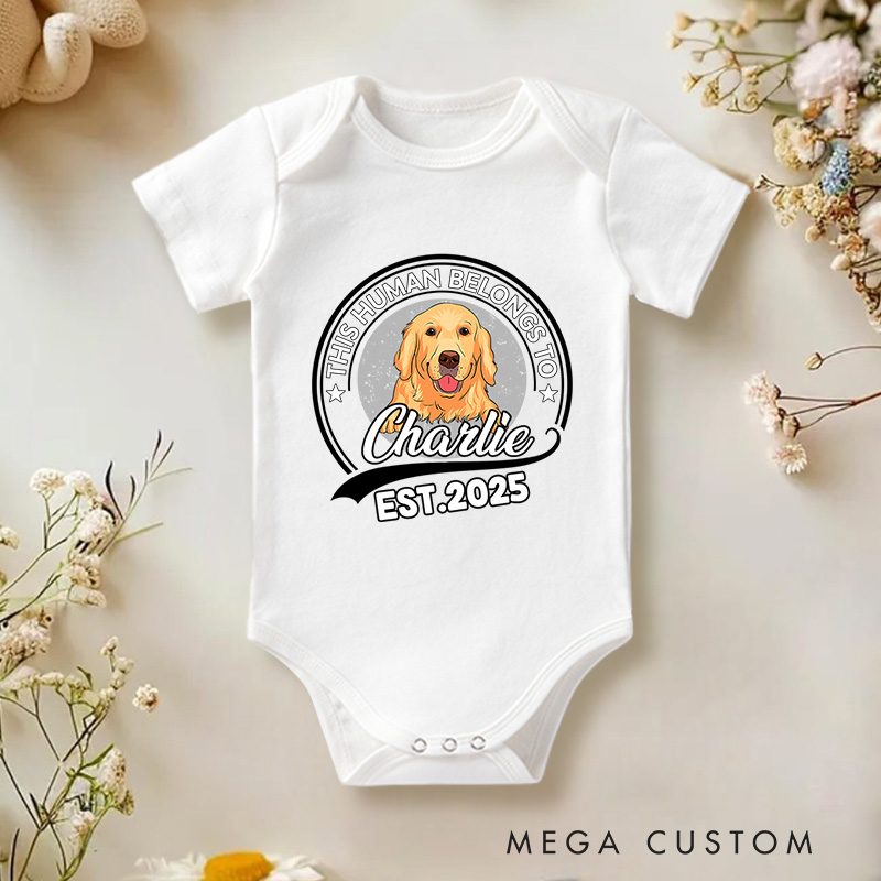 Personalized Human Belongs To Dog Bodysuit Pet Lover Gifts