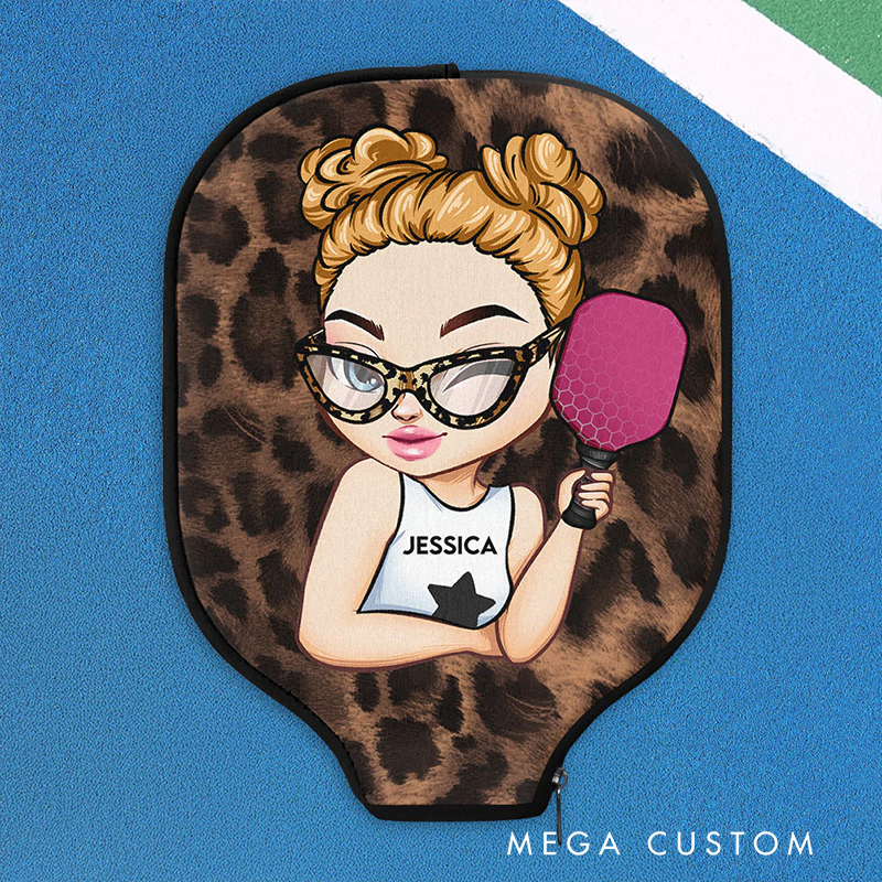 Personalized Pickleball Paddle Covers with Custom Name and Fun Design