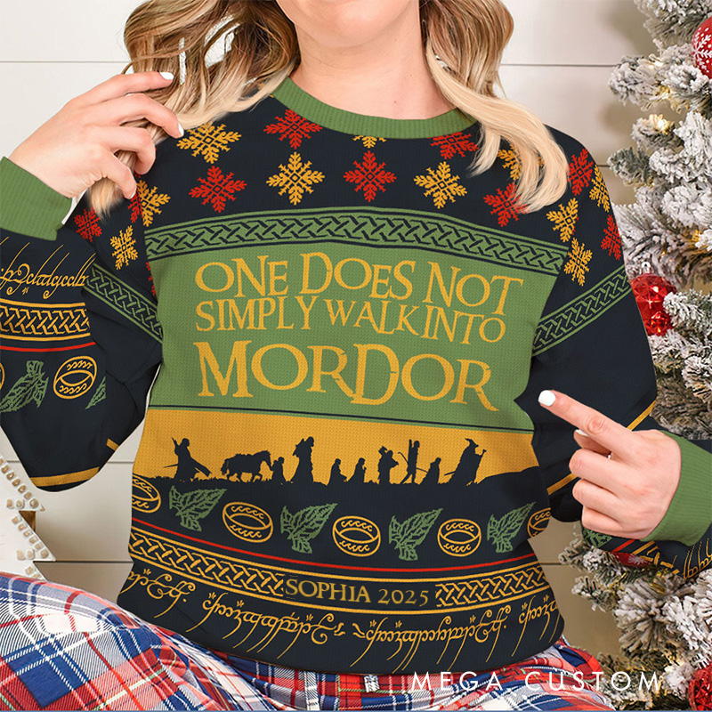 Personalized Walking into the Land Christmas Ugly Sweater Movie Christmas Sweater Film Fan Family Sweater