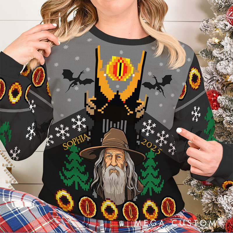 Personalized Demon Eyes Christmas Ugly Sweater Movie Christmas Sweater Film Fan Family Sweater