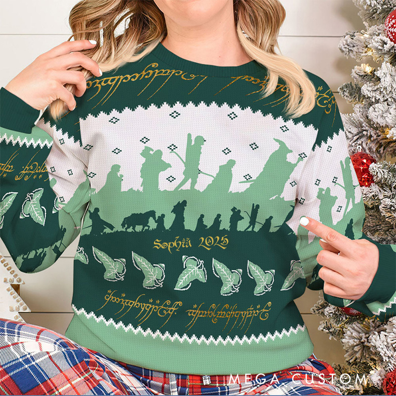 Personalized the Lealf Crew Christmas Ugly Sweater Movie Christmas Sweater Film Fan Family Sweater