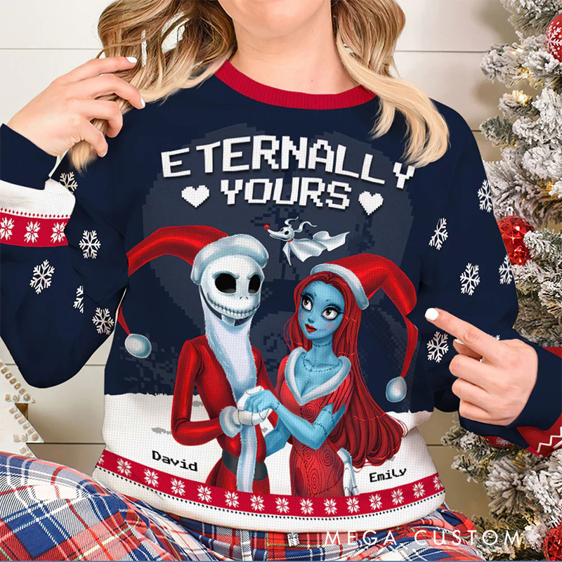 Personalized Ghost Couple Christmas Ugly Sweater Movie Christmas Sweater Film Fan Family Sweater