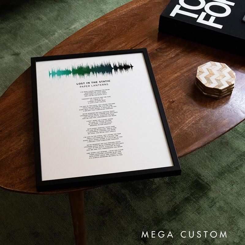 Personalized Lyrics Sound Wave Poster Without Frame Personalized Any Song First Dance Soundwave Gift