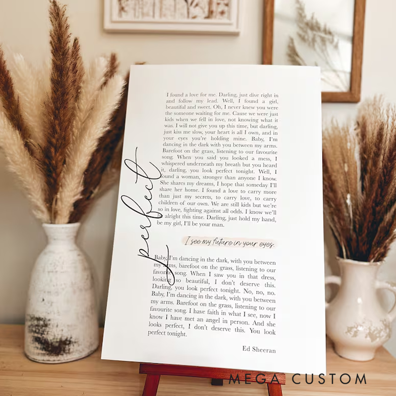 Personalized Song Lyric Print Custom Lyrics Wall Art Without Frame Music Quote Poster Custom Song Art