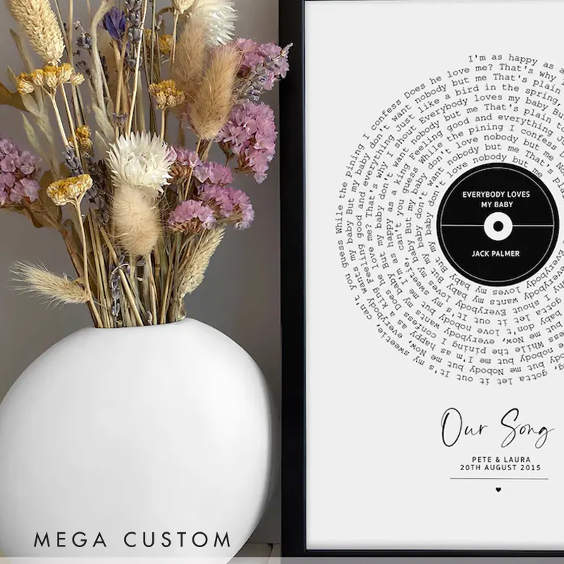 Personalized Song Gift Custom Lyrics Wall Art Without Frame Music Quote Poster Custom Song Art