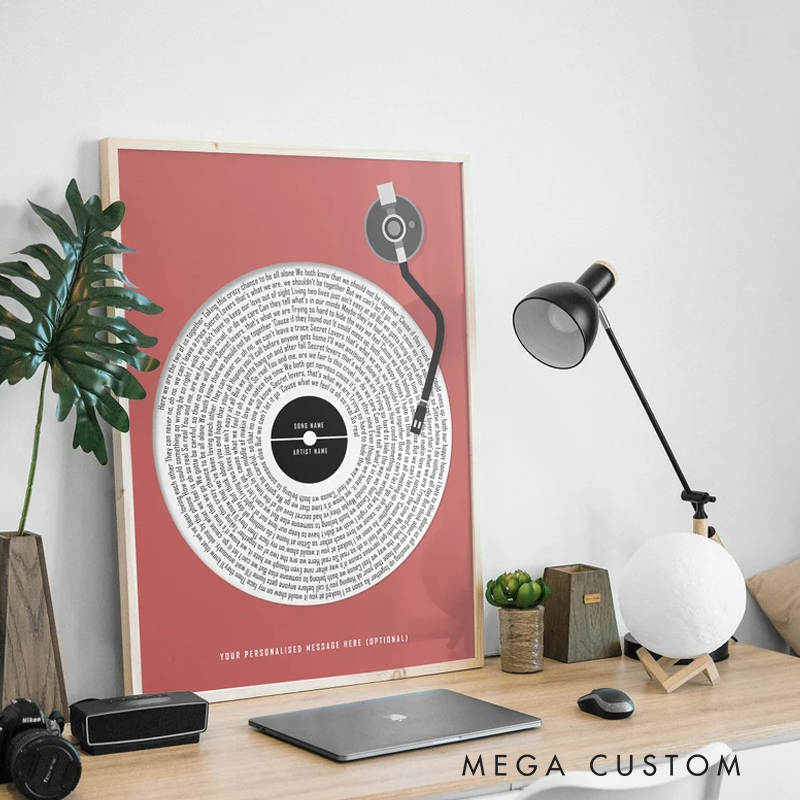 Personalized Vinyl Lyrics Print Without Frame Custom Music Poster Customizable Music Gift Music Gift