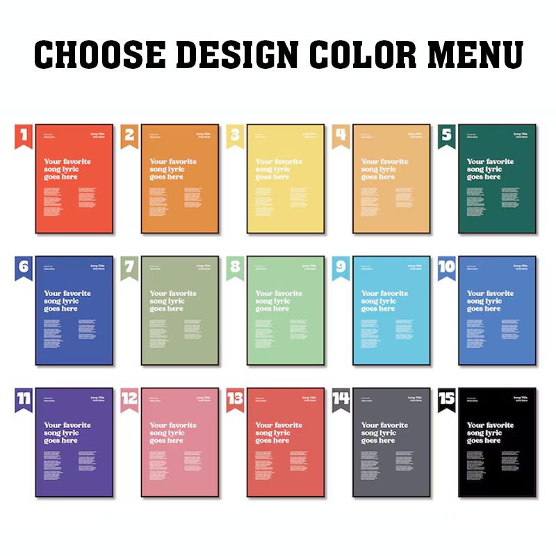 Personalized Swiss Style Lyrics Poster Printable Lyric Poster Song Lyric Wall Art Without Frame Music Poster Custom Lyric Poster